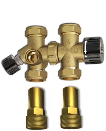 Syöttösekoitusventtiili 22 mm ja sovitenipat